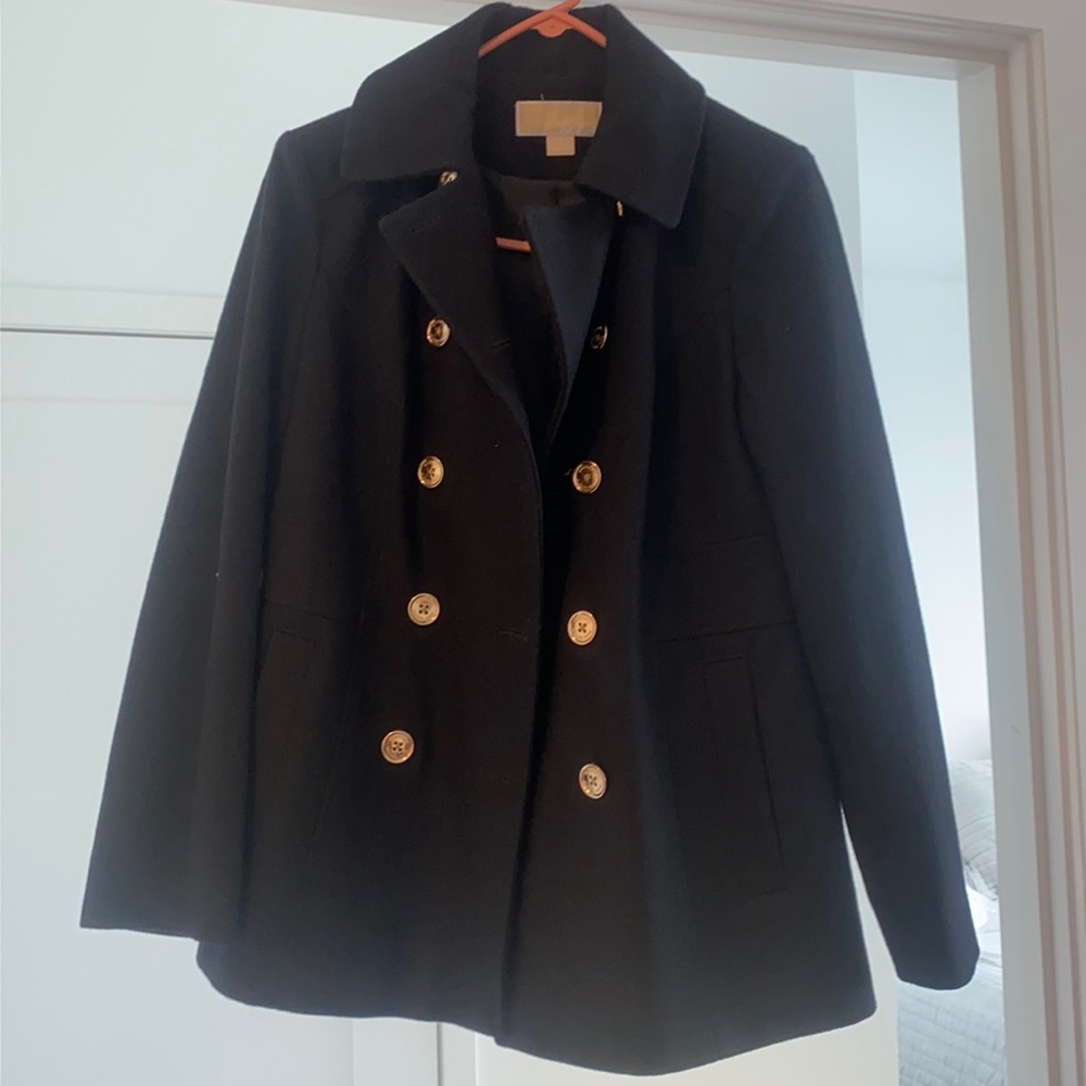Michael Kors black pea coat size 8